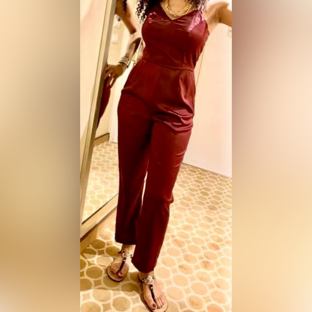 Lulus Burgundy Jumpsuit Size S